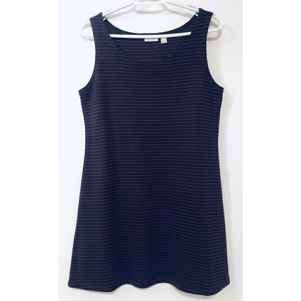 LOGO Lori Goldstein Womens Medium Striped Sleeveless Tank Tunic Dress A279410